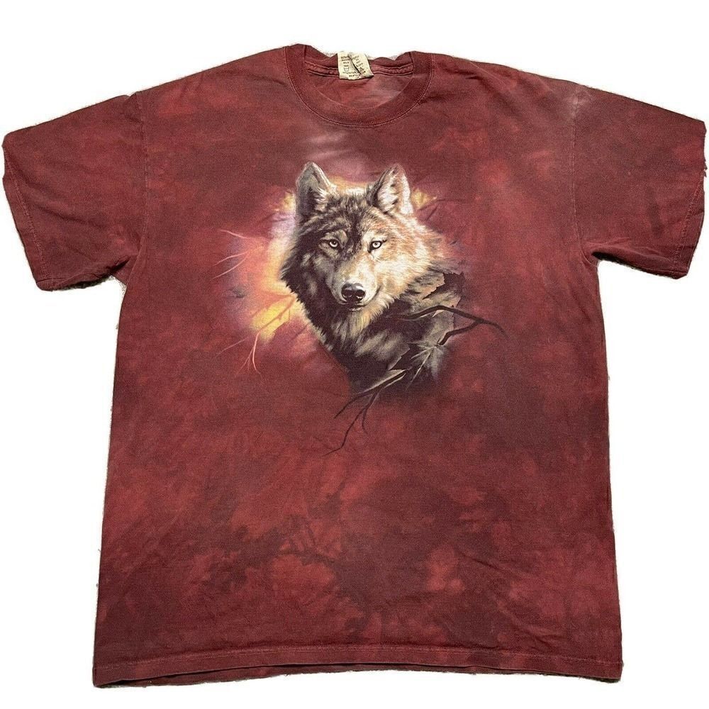 The Mountain Leather Tag Wolf Print T-Shirt Large